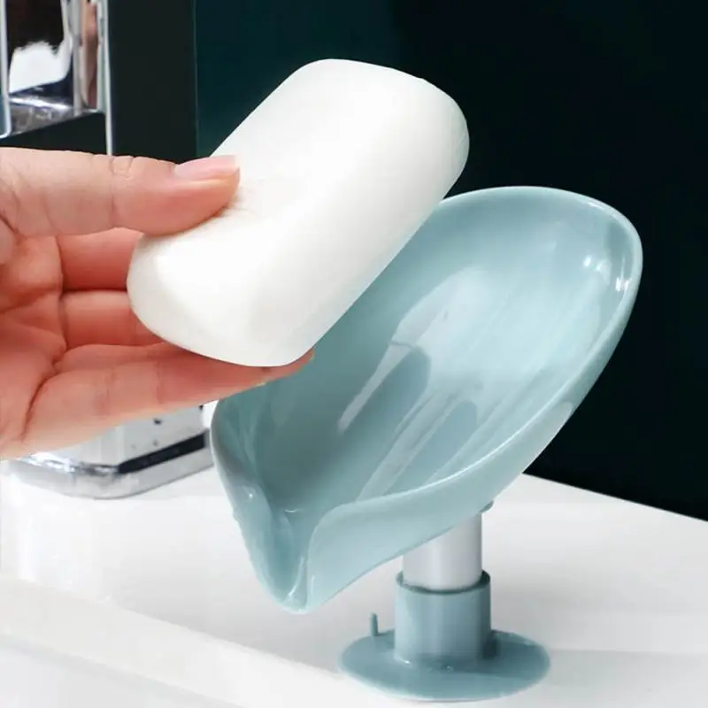 Soap Dish Leaf Soap Box Drain Holder Bathroom Shower Holder Dish Storage Plate Tray Bathroom Supplies Container