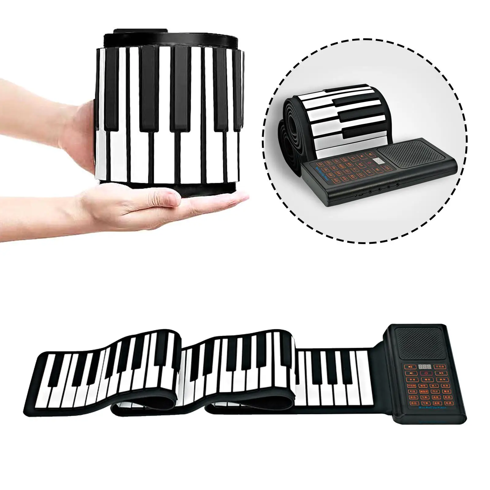 88 Keys Roll up Flexible Piano Travel Piano Silicone Electronic for Kids for Home Gifts Holiday Gift Children Adults