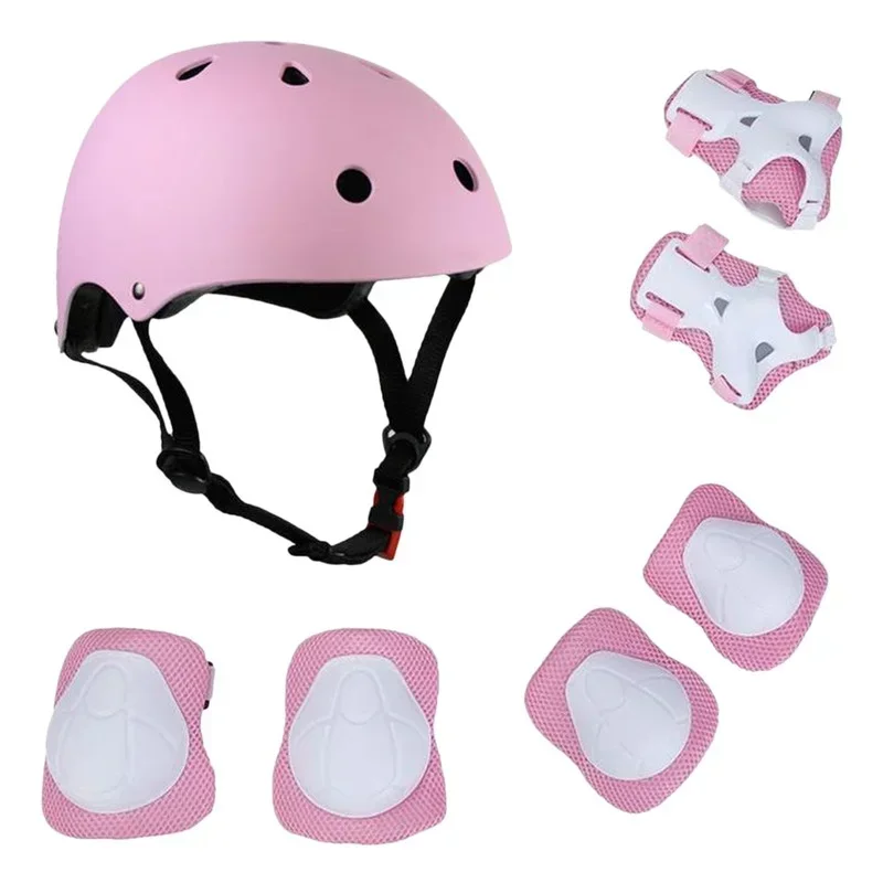 

Комплект детского защитного оборудования для роликовых коньков, налокотники для скейтборда, велоспорта, наколенники, защита запястья шлема для верховой езды
