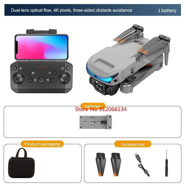 Three Way Obstacle Avoidance WiFi FPV 4K HD Dual Camera RC Drone Optical Flow Foldable RC Quadcopter With 3pcs battery Boy Gifts phantom 6ch remote control quadcopter RC Quadcopter