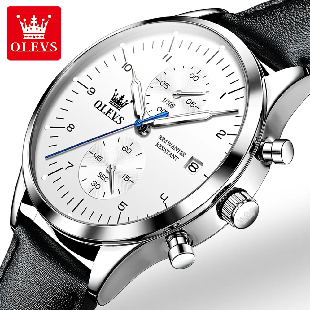 OLEVS 2880 Original Men's Watches Top Brand Chronograph Quartz Watch for Men Waterproof Luminous Date Male Wristwatch Casual Lux