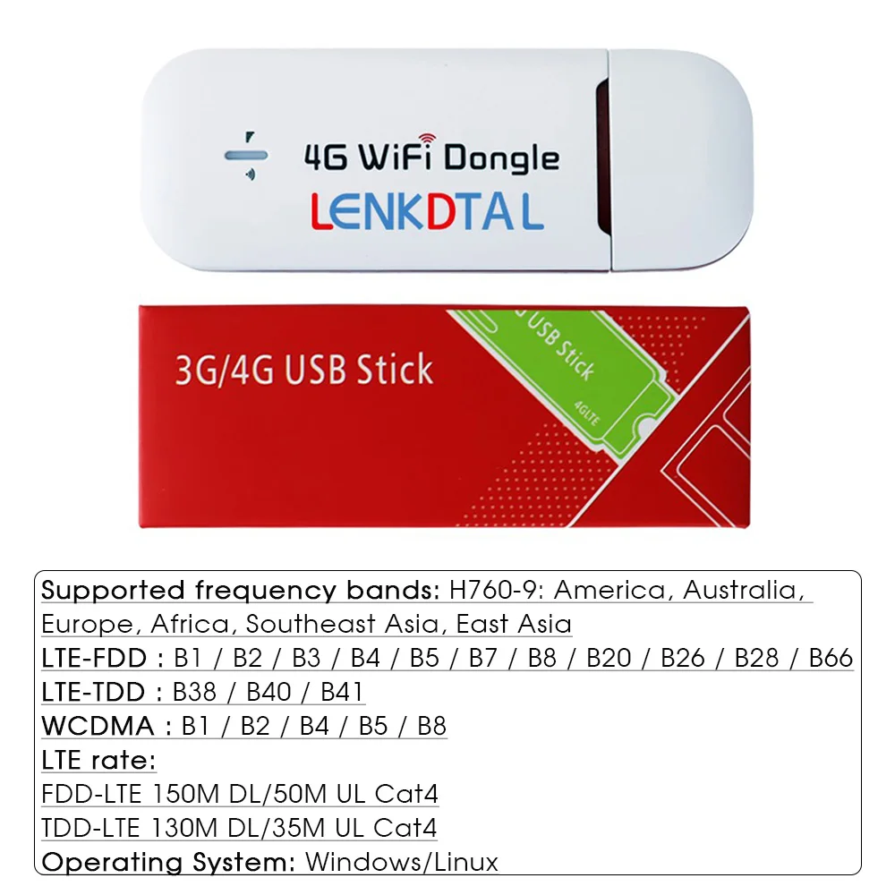 Tanio 4G LTE Wireless Router Portable Wifi Dongle 150Mbps Modem Stick Sim sklep