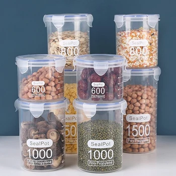 Clear Sealed Grain Jars 1