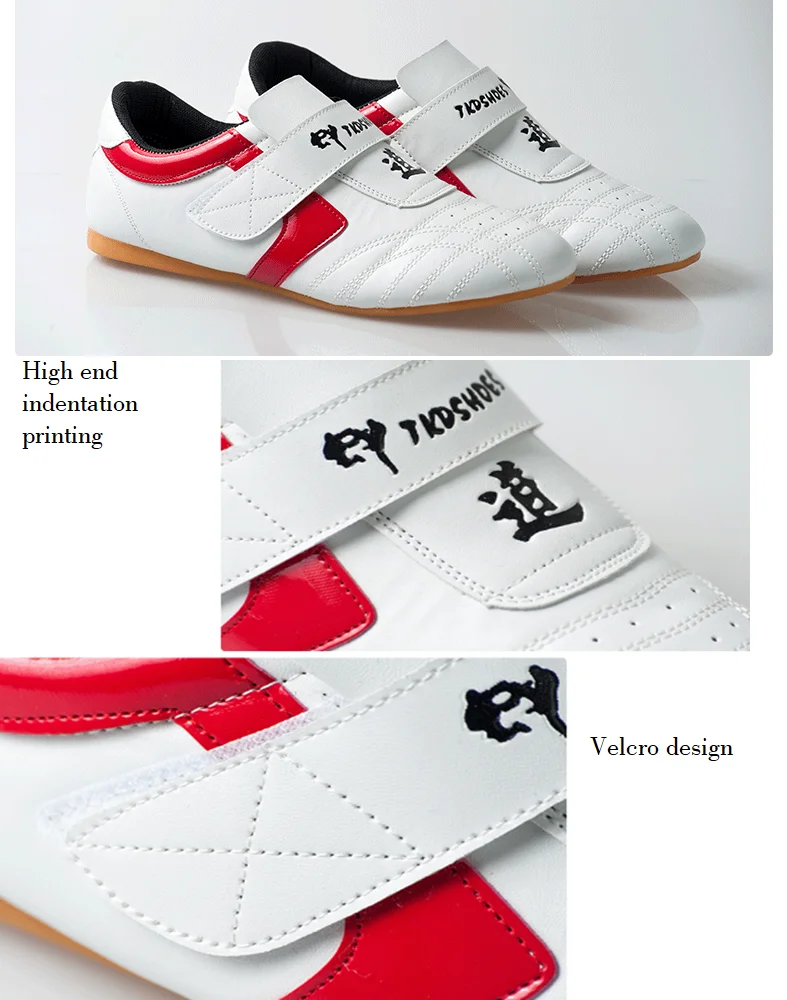 Description Picture 3 of itemTaekwondo Shoes Martial Arts Sneaker Boxing Karate Kung Fu Tai Chi Shoes Red Stripes Sneakers Lightweight Shoes