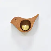 

Door Bell Decor Useful Durable Creative Bird Shape Wooden Doorbell for Porch Hanging Bell Wood Doorbell