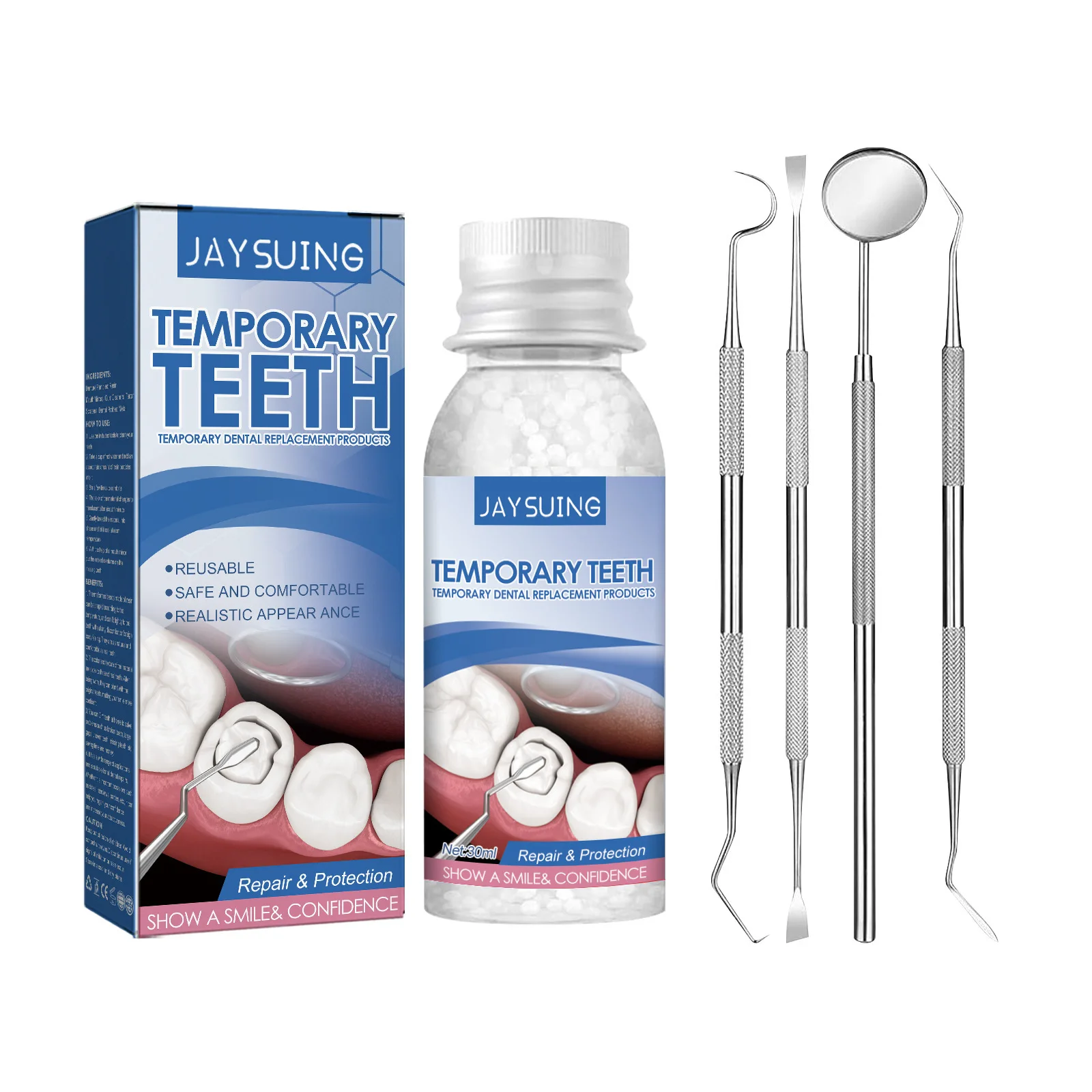 Temporary Tooth Repair Kit Denture Adhesive Teeth Whitening Gel Fill Resin Shapeable Teeth And Gaps Broken FalseTeeth Solid Glue