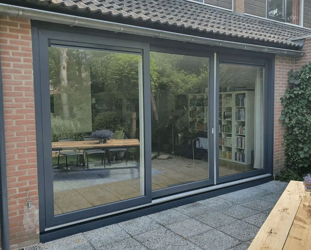 DN Exterior Doors for House Thermal Break Aluminum Doors Double Glazed Retractable Screen Patio Aluminum Frame Sliding Door