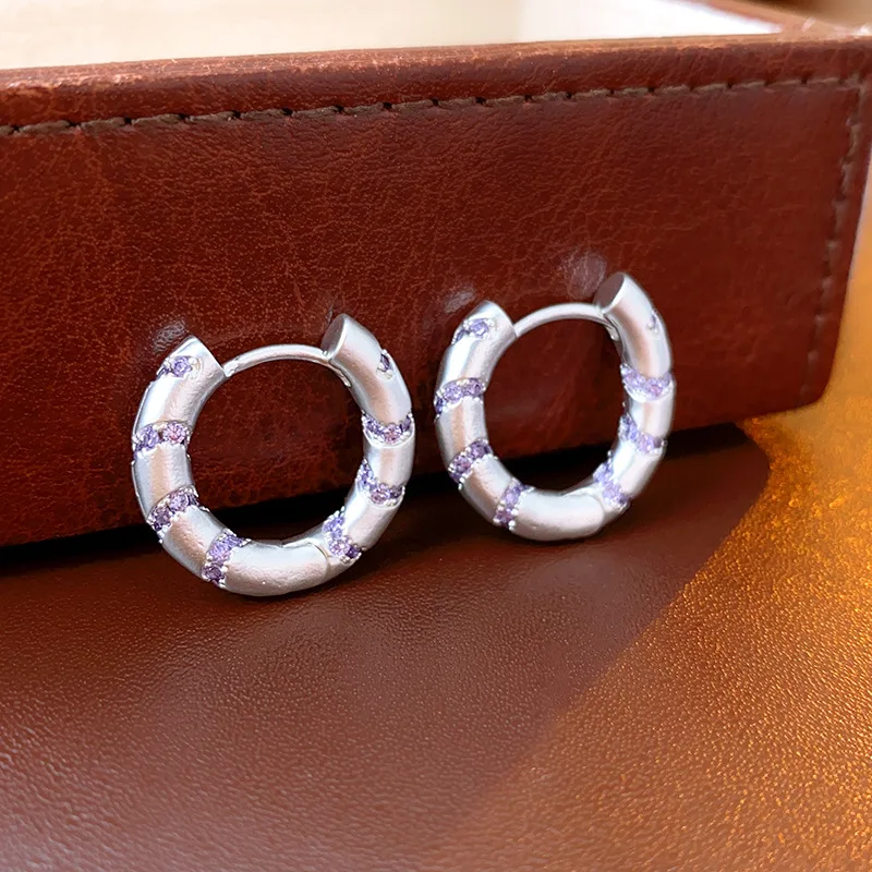 

Silver Zircon Ring Earrings Women Simple Design Unique Personality Earrings Minimalist Temperament Female Jewelry