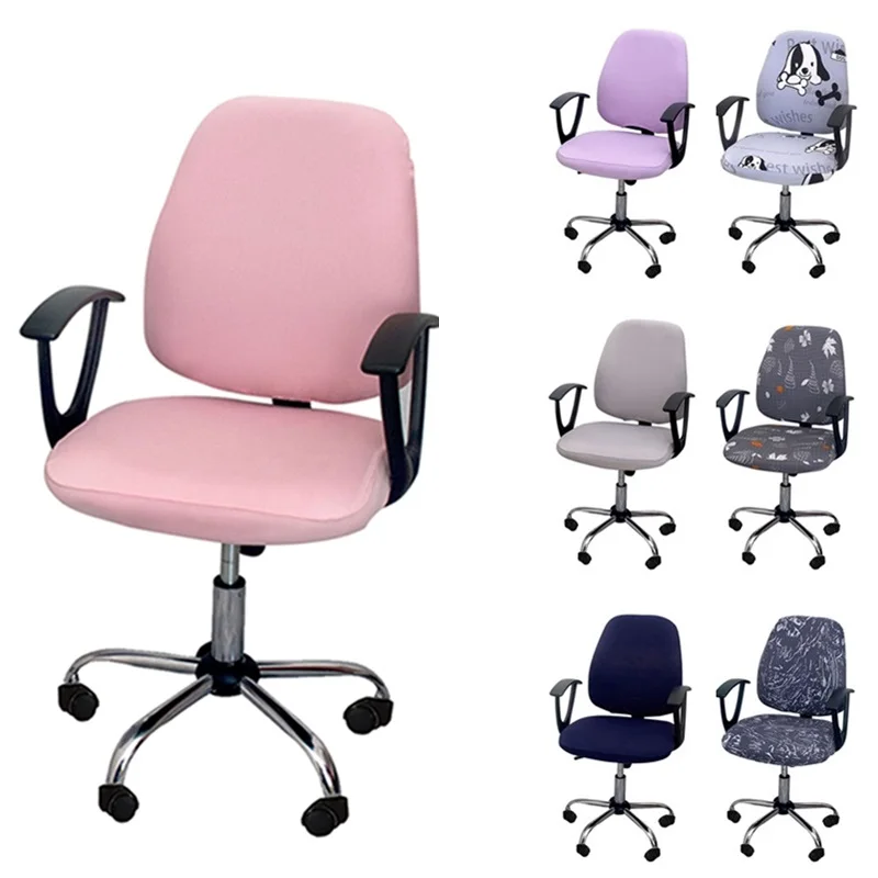 Universal Stretch Office Chair Cover with Removable Seat Protector - Stylish Home and Workspace Decor