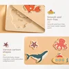 1PC Children Wooden 3D Puzzles Toys  Animals Vwgetable Colorful Puzzles Matching Toys For Baby Training Cognitive Montessor Toys 3