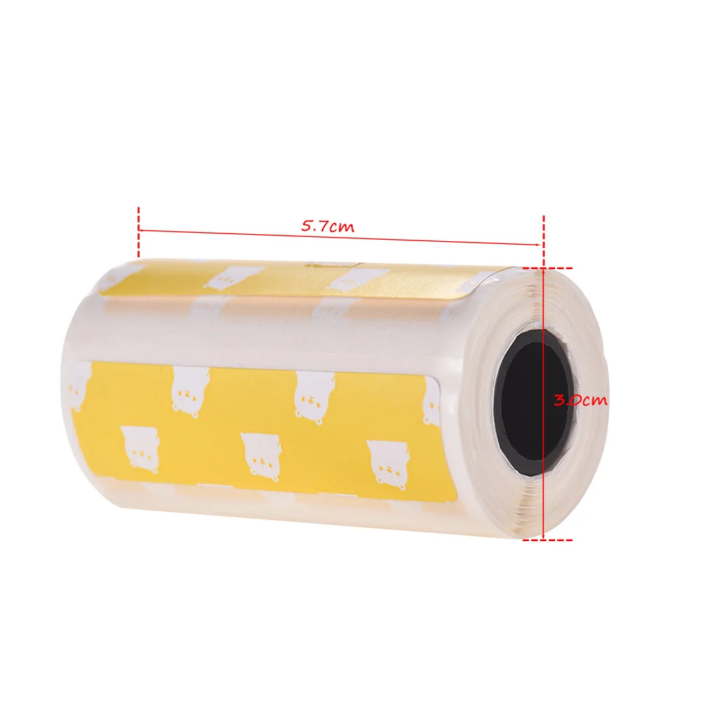 3 롤 직접 열 라벨 롤 57*30mm 강력한 접착 스티커 PeriPage A6 포켓 BT 열전 사 프린터 용 투명 인쇄