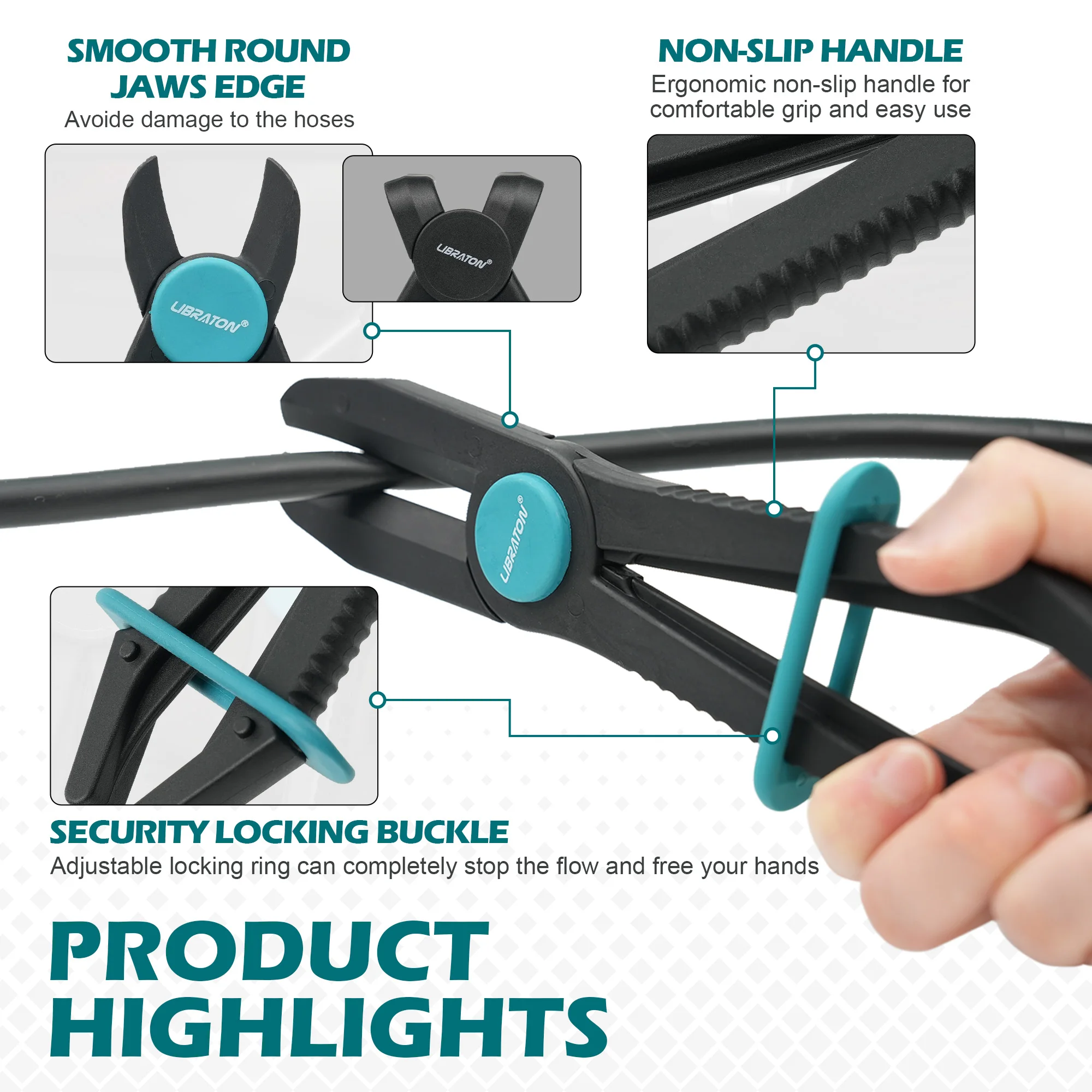 Pinze Per Fascette Stringitubo - Set Di 6 In Plastica Per Tubi Freno, Carburante E Raffreddamento - Foto 9