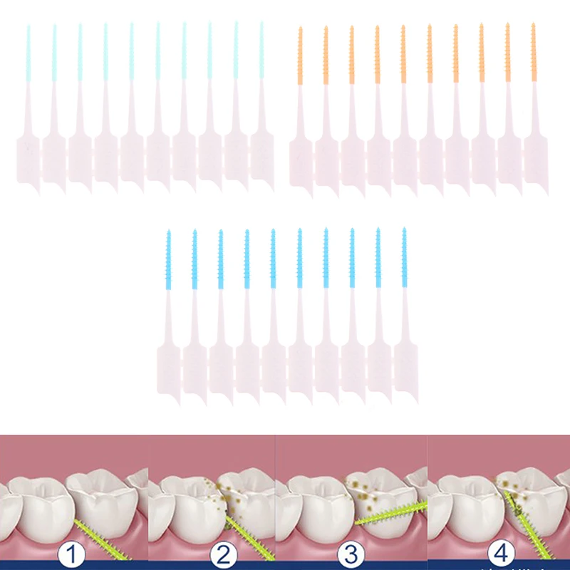20/40Pcs Interdental Brush Cleaning Between Teeth Oral Care Toothpick Dental Tool Floss Orthodontic Oral Dental Hygiene Tool