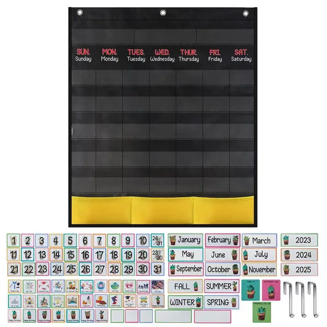 Pastel Classroom Calendar Pocket Chart For Kids...