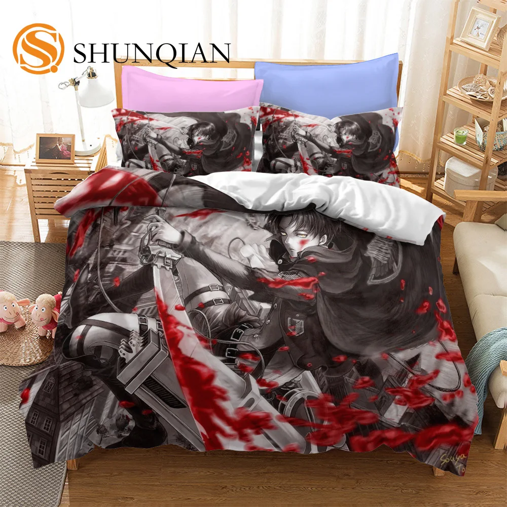 

Комплект постельного белья из одеяла с 3D принтом из аниме «атака на Титанов»