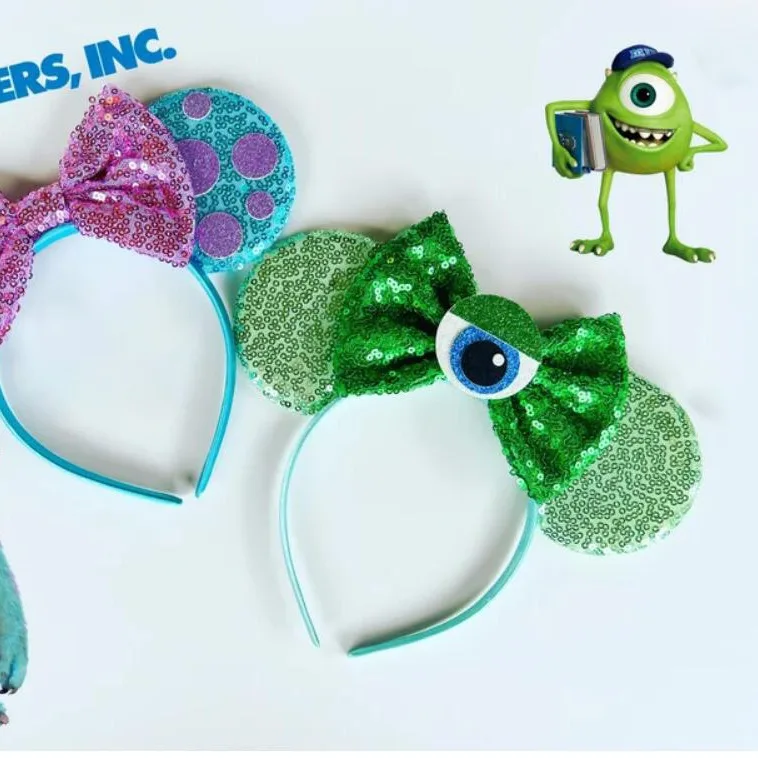 Disney Children's Cartoon Hairband Monster University Green Mickey Big Eyes Role Playing Animal Headpiece
