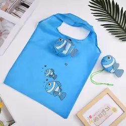 Eco - Friendly Tropical Fish Shopping Bag - Foldable, Spacious, and Convenient (Blue)
