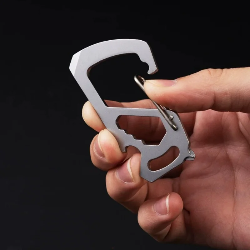 Versatile Stainless Steel Keychain Tool with Bottle Opener and Wrench