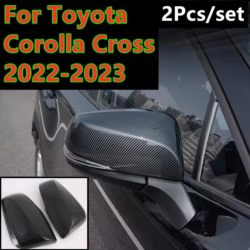 

ABS Carbon Fiber Side Door Rearview Mirror Cover Trim Cap Decor Shell For Toyota Corolla Cross 2022 2023