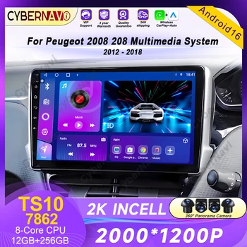 Autoradio Android con Video per Peugeot 2008 208 Sistema Multimediale 2012 - 2018 Navigazione GPS Autoradio WIFI 4G Carplay BT No 2 din