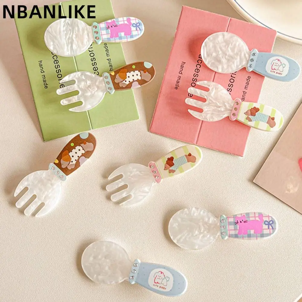 

Korean Style Cute Spoon Fork Hairpin Creative Puppy Duckbill Clip Hair Accessories