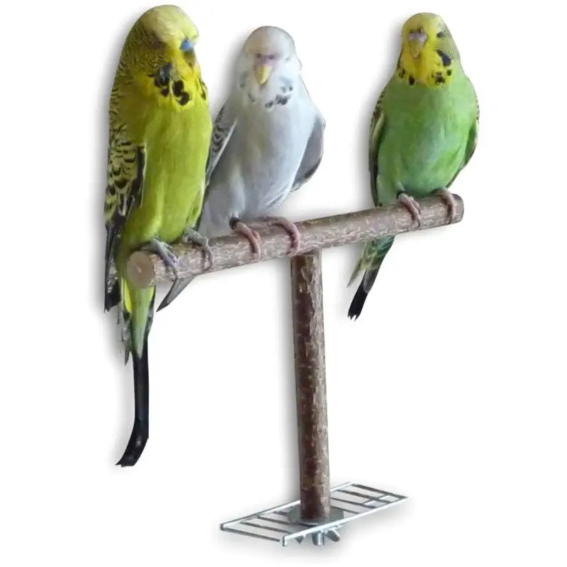 T-Shape Natural Wooden Birds Perches Standing Rack 18*15cm for Cockatiels Lovebirds Bird Cage Decor Accessories bird cage perches