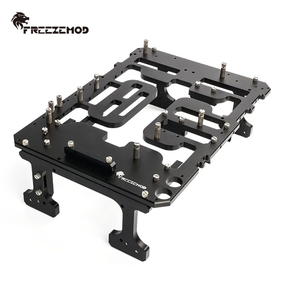 FREEZEMOD Water Cooling PC Gamer Cabinet Case Open Type Full CNC Aluminum Desktops Horizontal/Vertical ATX Body Frame KFJX-V1