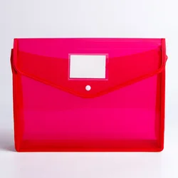 Waterproof A4 File Organizer - Stylish PVC Portfolio (Red horizontal)