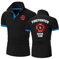 Polo de l'équipe de sauvetage de pompier pour hommes, mode d'été à manches courtes, haute qualité, décontracté, assorti avec tout, Slim Fit 5