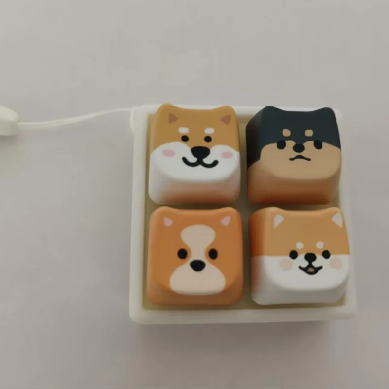 개 무늬가 있는 키보드 키캡 키 링, 휴대용 홈 데코, 학생과 전문가를 위한 진정 효과가 있는 피젯 토이