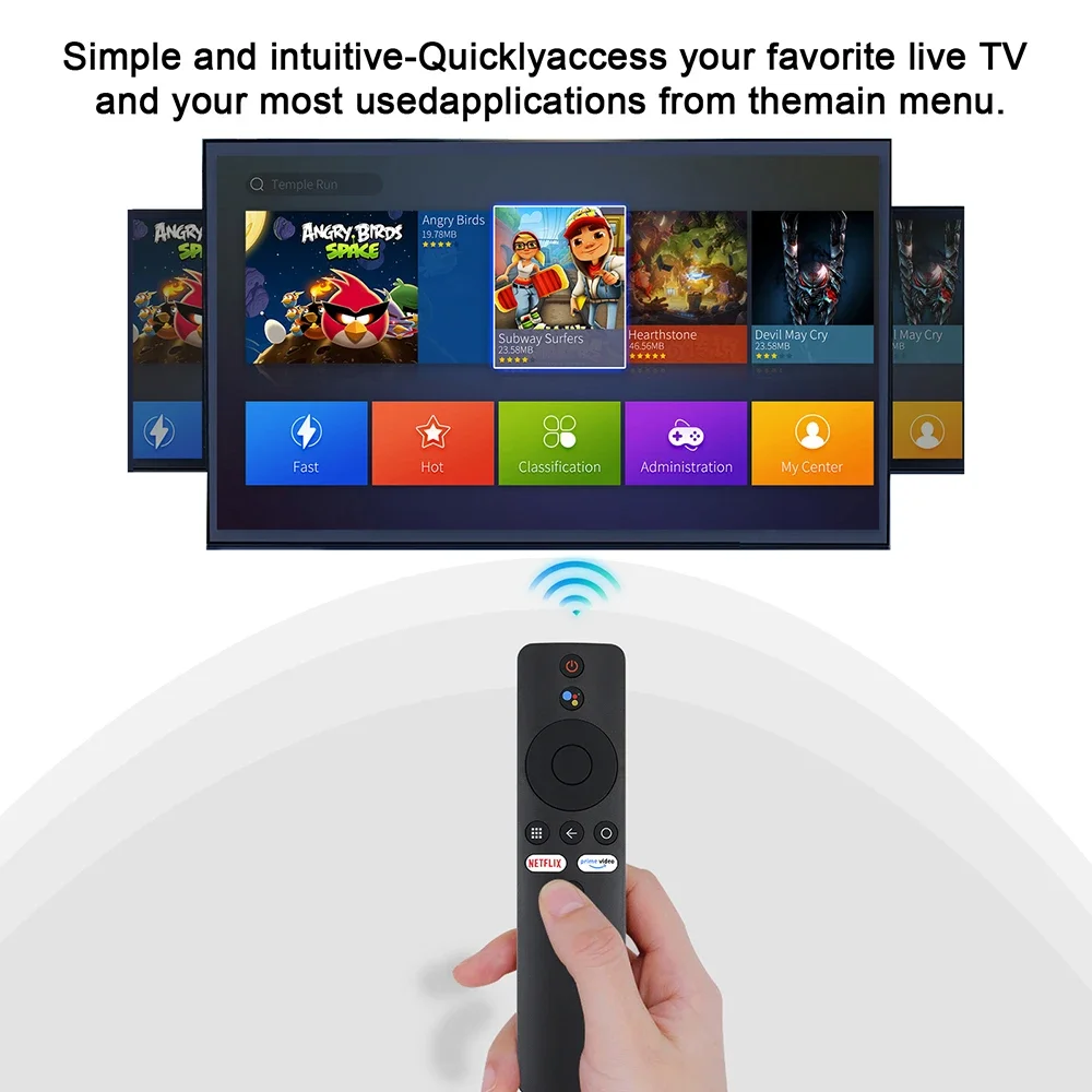 Bluetooth 5.0 Voice Search Remote Control with Android TV/Google Assistant Integration
