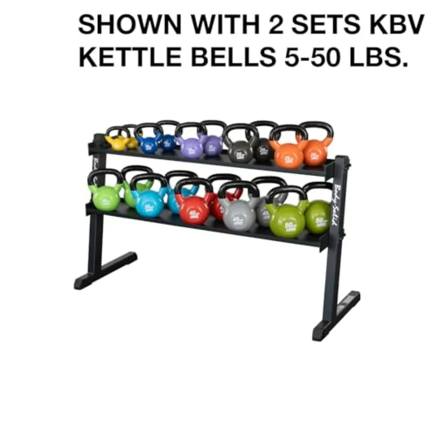 (GKR60) 2-Tier Kettlebell Rack, 1000lb Weight Stand Storage, Commercial and Home Gym Strength Training Organizer
