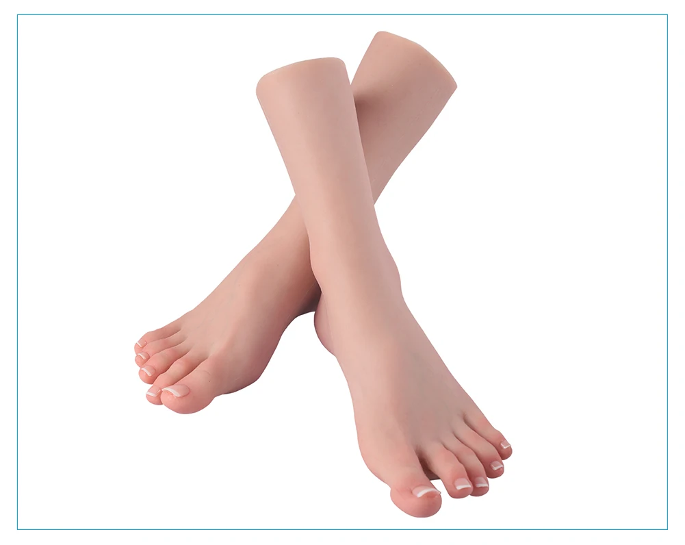 Dokier Realistic Silicone Material Female Hands Model Lifelike Silicone Female Hand Foot Mannequin for Hand Art Jewelry Display