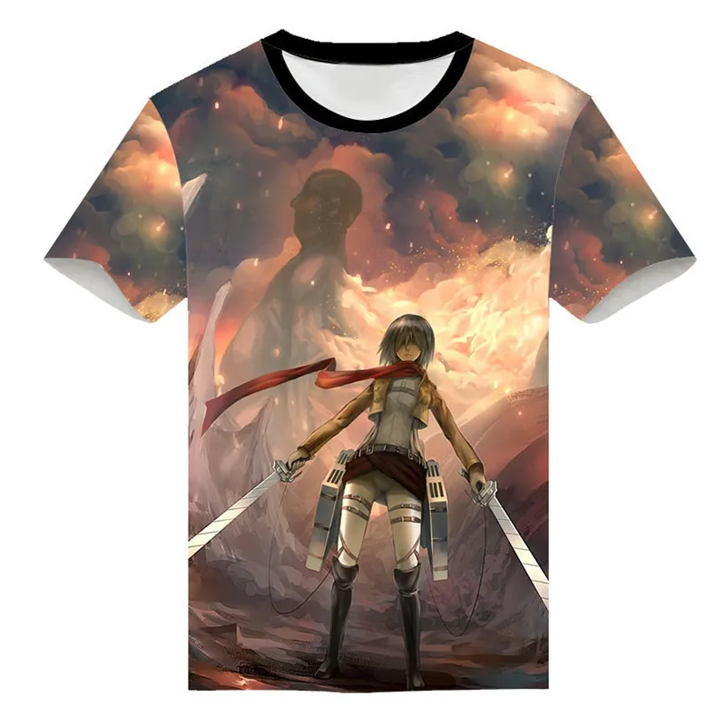 Anime Attack on Titan Eren T-shirts Summer Tshirt Cartoons 3D Printed  Girls Boys Unisex T-shirt Casual Fashion kids Tees Tops vintage shirts T-Shirts