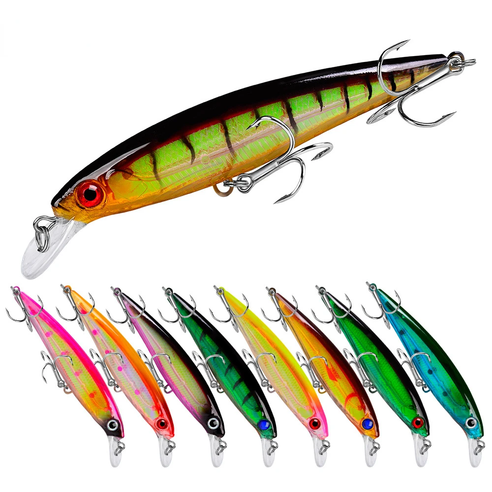 

1Pcs Floating Laser Minnow Fishing Lures 11cm 13.4g Wobbler Crankbait Tackle 3D Eyes Hard Plastic Bait Bass Pike Carp Fishing