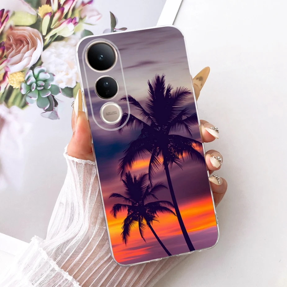 Luxury Bow Flowers Painted Soft Silicone Phone Case Cover