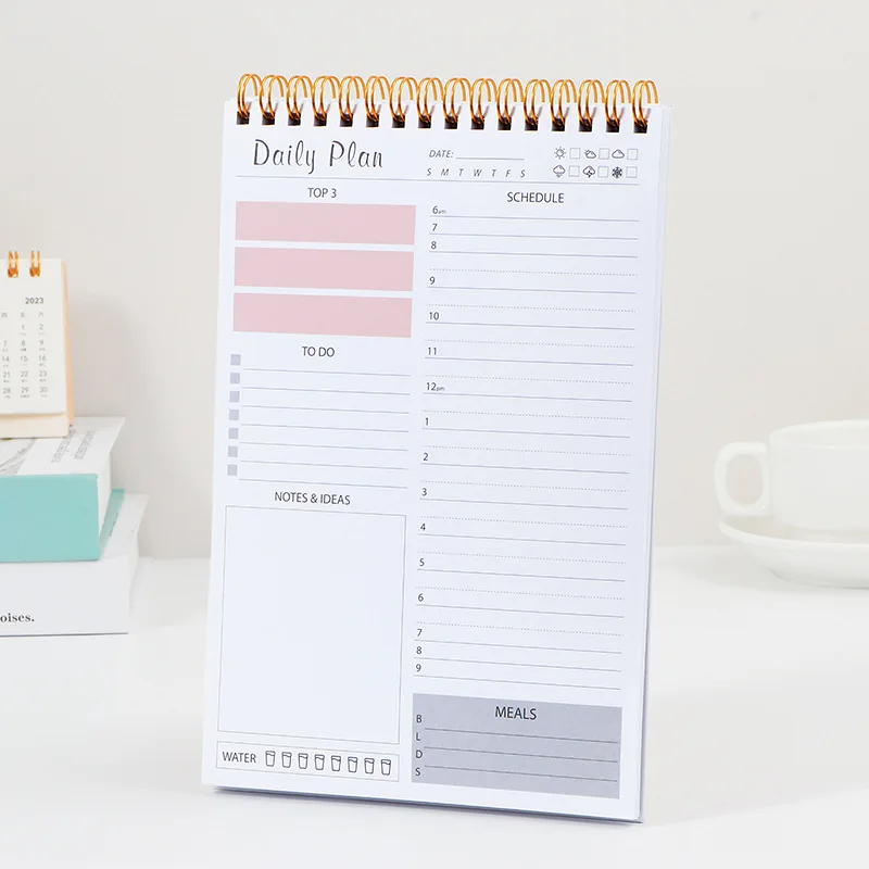 Daily Planner  A5 Coil Full English Time Management To Do List Calendar Efficiency Manual Notebooks Office Accessories images - 6