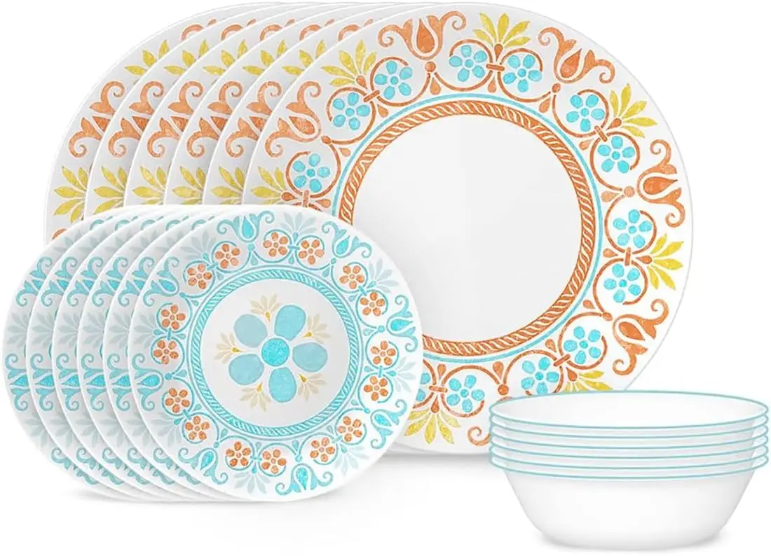 Corelle Portofino Lunch Plates Corelle 18-Piece Dinnerware Set