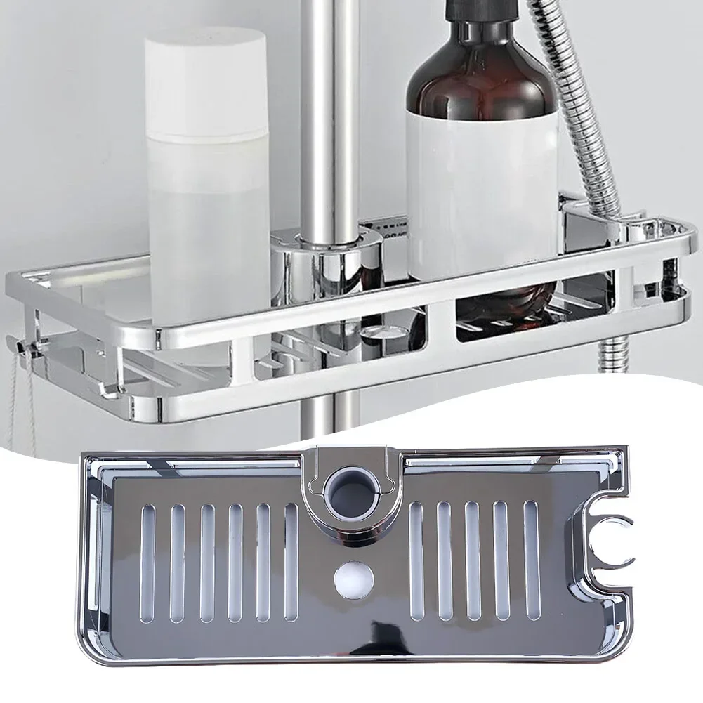 1 Banyo Depolama Rafı Banyo Asılı Kutup Duş Sepeti Düzenli Depolama Rafı 285x110mm Organizatör Tepsi Rafı Banyo Uydurma