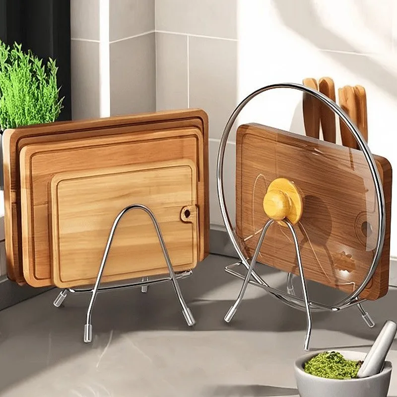 Supporto Per Coperchi In Acciaio Inox 304 - Organizer Da Cucina 3 Scomparti Con Vassoio Acqua