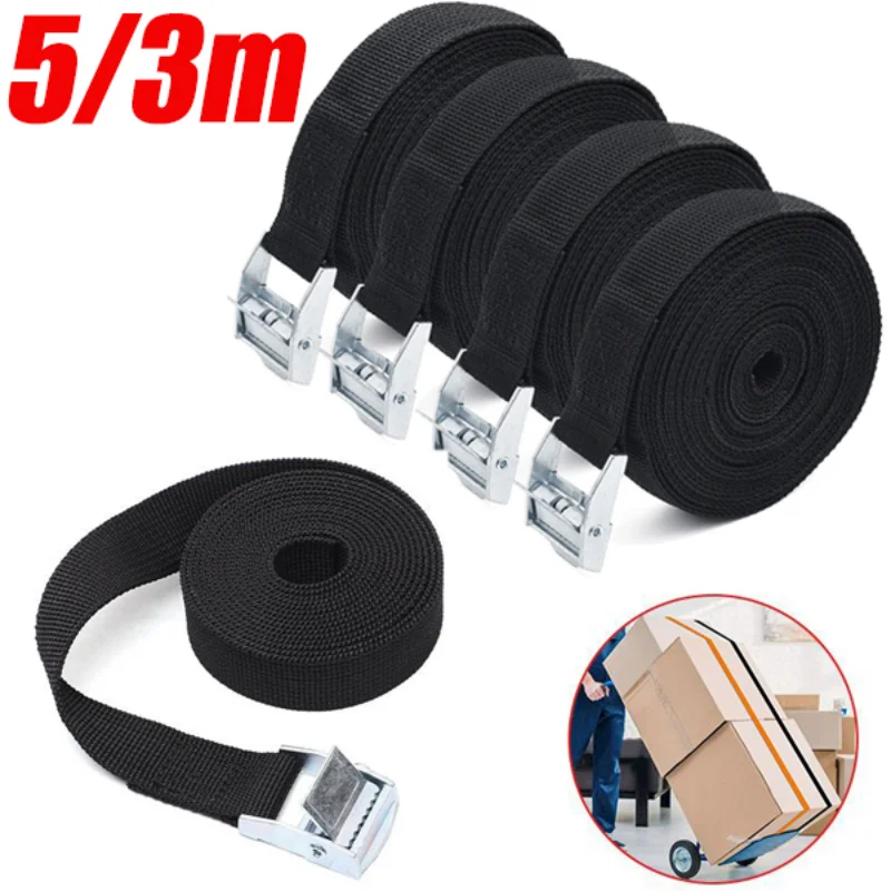 

5m/3m Car Elastic Fixed Strap Cargo Luggage Binding Tighten Strap Strong Rratchet Tension Tow Rope Trunk Auto Organizer 2pcs