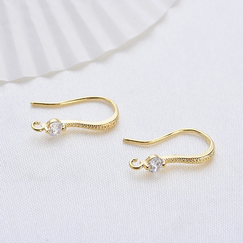 Light Gold Earring Hooks - 18K Gold filled Heart Ear Wires - Gold Ear Hook  - Jewelry Findings for Minimalist jewelry gift P-081