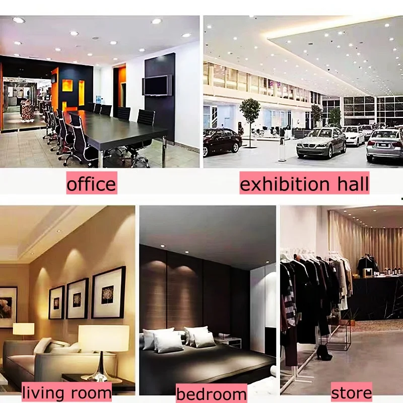 Anti Glare Recessed LED Bulb + Driver AC110-230V Dimmable Downlights COB 7W9W12W15W20W24W36W45W60W Ceiling Lamp Spot Light Parlor