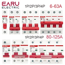 Enhanced Mini Circuit Breaker with 6KA Capacity, C Type, 1 - 4P, 3 - 125A, 400V, Din Rail Mount - 63A