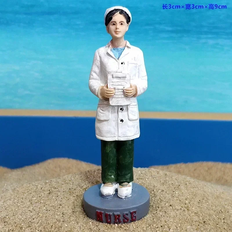 Professional Miniature Figurines Set – Doctor, Nurse, Astronaut, and Worker Desk Decor