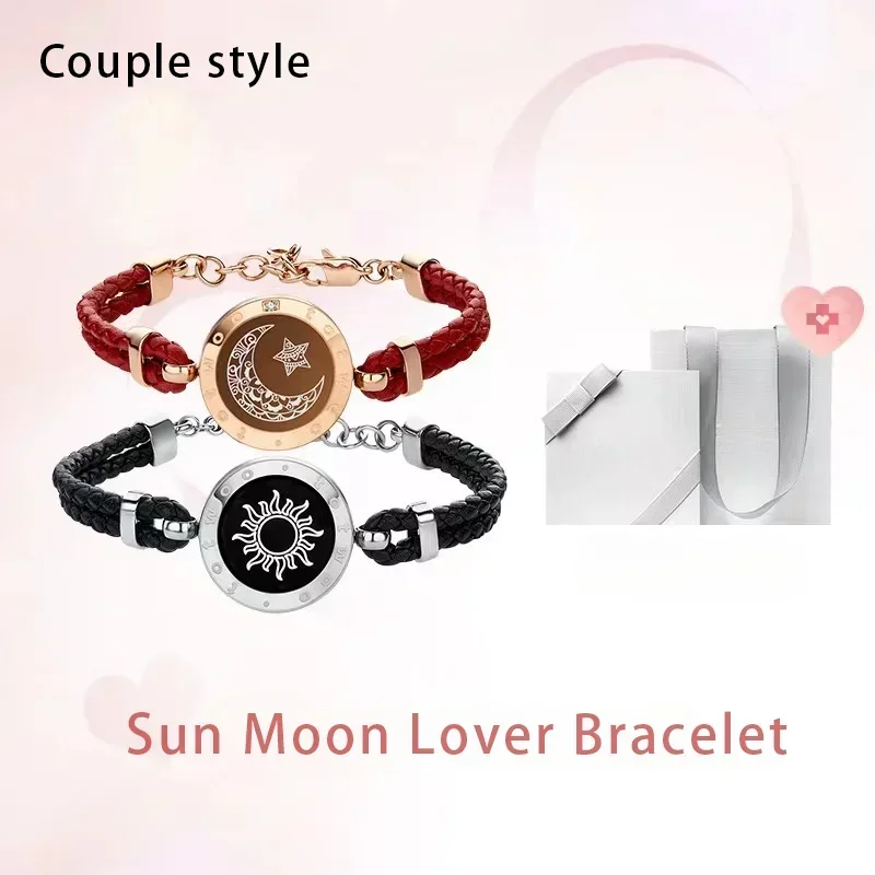 Sun&Moon Touch Bracelets(Braided Sun+Snake Chain Moon) | Moon bracelet,  Smart jewelry, Couple gifts