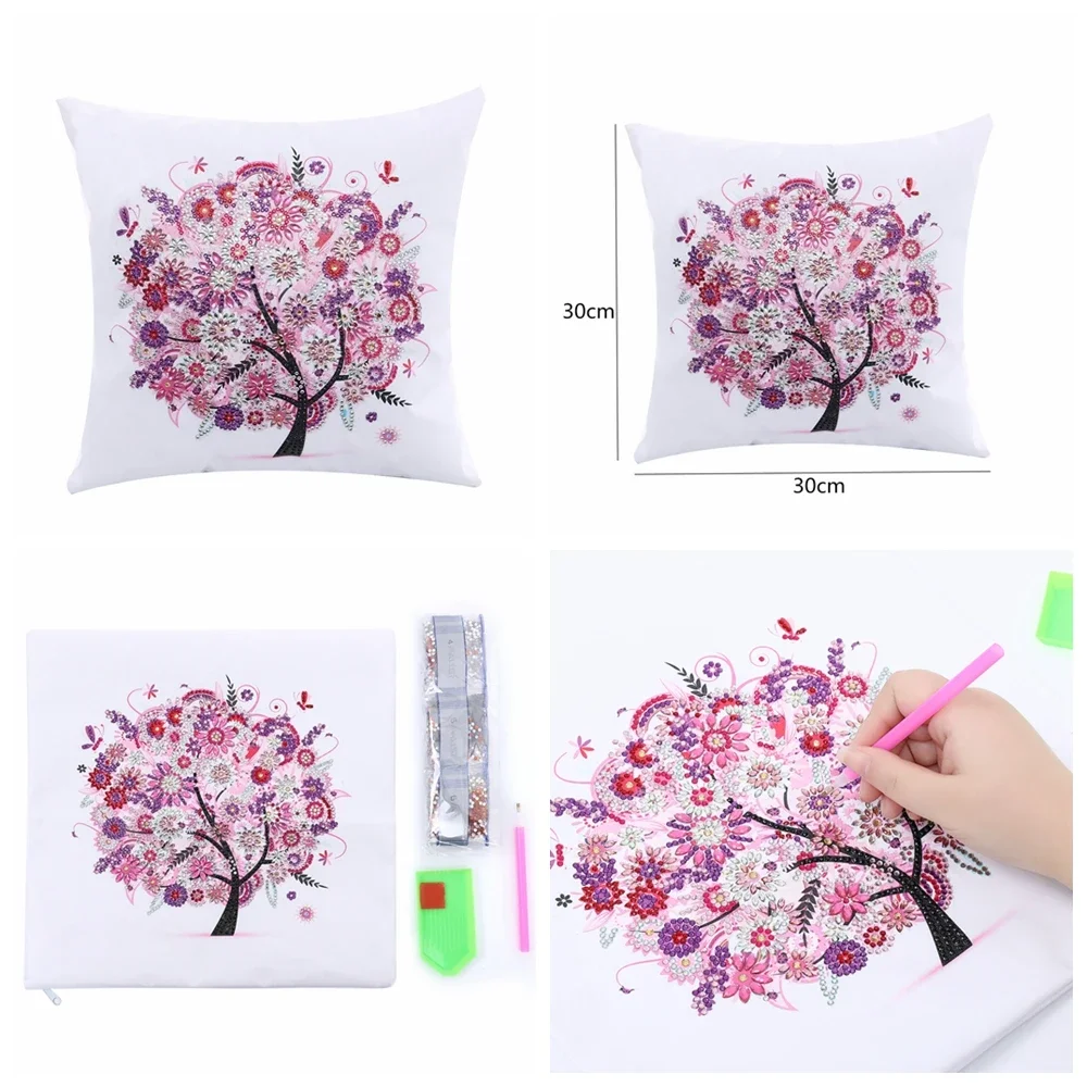 DIY Diamond Painting Pillow Case Crystal Rhinestones Replacement Cushion Case Flowers Diamond Art Pillows Covers 1pc/Set