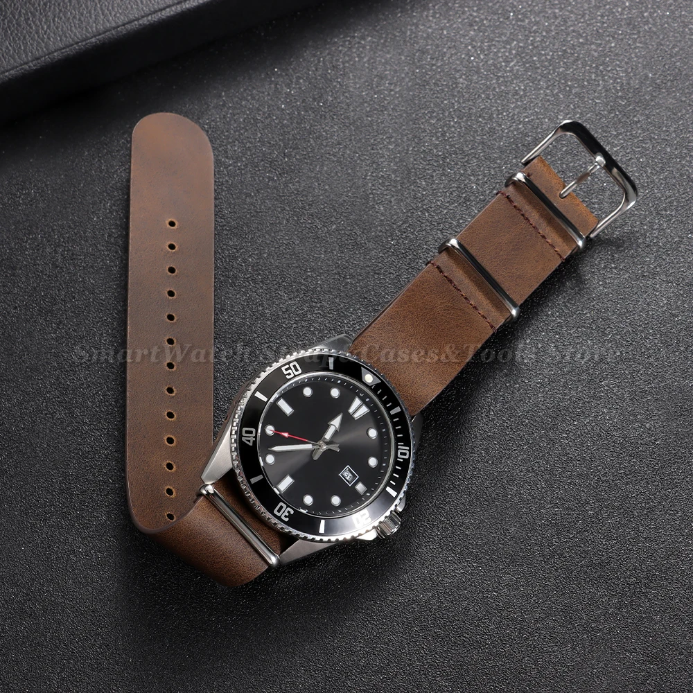 Vintage Coffee Brown Crazy Horse Leather Watch Strap – Soft Replacement Band