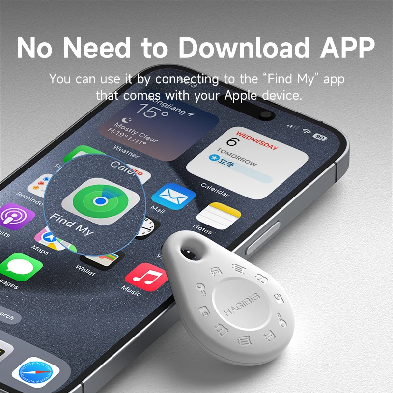 Hagibis Bluetooth Tracker Keys Finder for Apple Find My Item Locator GPS Tracker for iPhone Keys Wallet Suitcase Luggage Bags