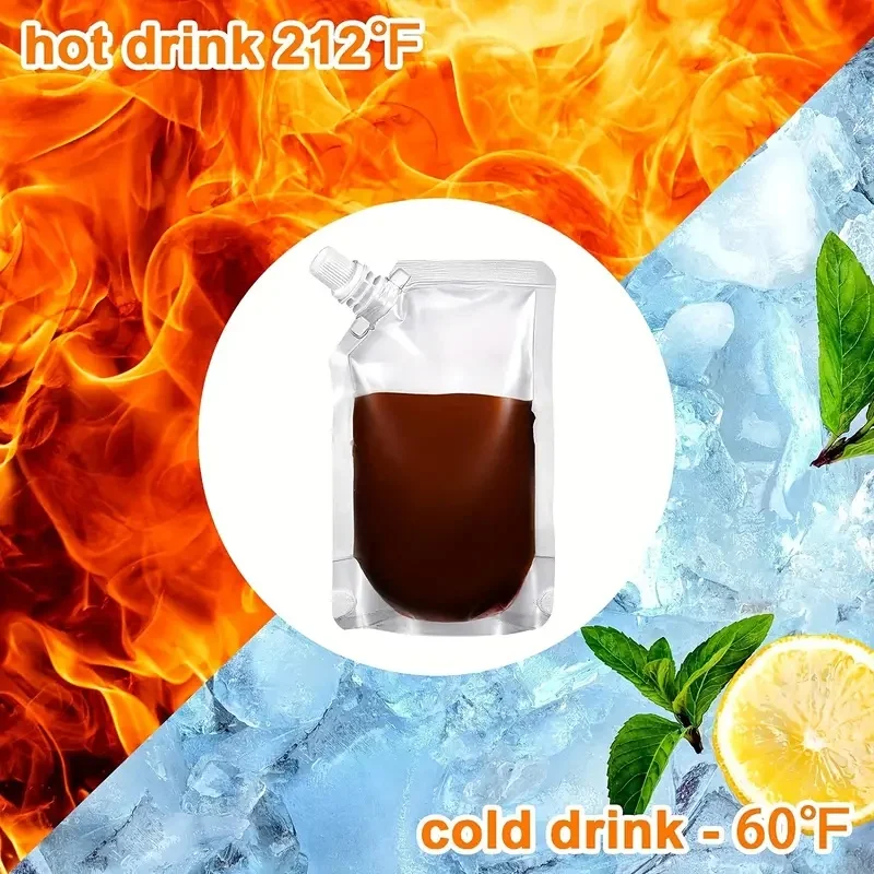 20/80pcs 명확한 음료 주머니 Freezable 주스 주류 물 가방 차가운 음료 바베큐 파티 Drinkware에 대 한 휴대용 재사용 가능한 플라스틱 플라스크